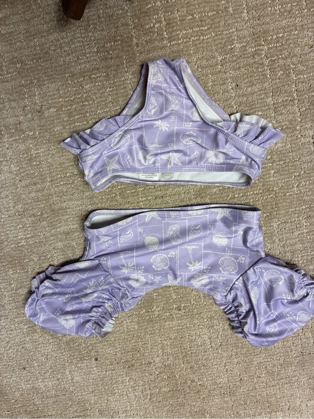 Lilac Seashell Girls' Swim Set - Kids Two-Piece Bikini Cat & Jack  Size 5